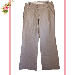 🧡 White House Black Market Cream Wide Leg Pants 8